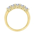 thumbnail image 2 of Gemour Yellow Gold Plated Sterling Silver 1 ct Round Cut Cubic Zirconia 5-Stone Ring, Size 7, 2 of 4