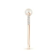 thumbnail image 3 of Angara Two Stone Freshwater Cultured Pearl Open Stackable Ring in 14K Rose Gold for Women (Ring Size = 9), 3 of 9
