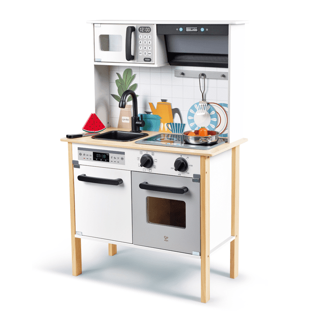Juguete Cocina Infantil de Madera con Efectos de Luz y Sonido Realistas para Niños Hape