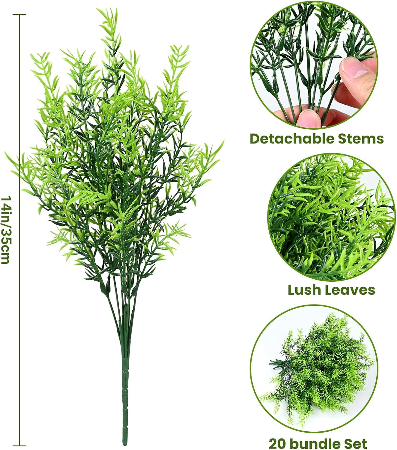 Artificial Plants Outdoor, 10pcs UV Resistant Faux Plants Outdoor, Fake Plants Greenery for Outdoor Planters for Front Porch Pot Decor
