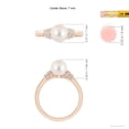 thumbnail image 5 of Angara Freshwater Cultured Pearl & Pave-Set Diamond Ring in 14K Rose Gold for Women | June Birthstone Jewelry for Her, 5 of 8