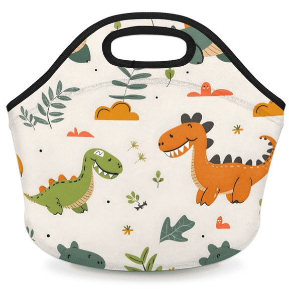 Herdesigns Dinosaur Cute Animal Insulated Neoprene Lunch Bag for Women Men Lunch Box Washable Reusable Lunch Tote Lightweight Lunch Handbag for Work Outdoor Picnic