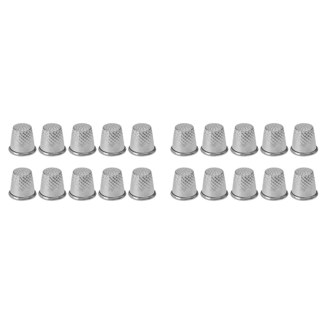 WUSUOWEI 20PCS Hand Sewing Thimble,Stainless Steel Thimble,Metal Shield Fingertip Protector,Plated Metal Thimble Cap,Manual Sewing Needle,Thread Live Hand Thimble for Embroidery,Tailor Protection