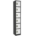 thumbnail image 2 of AdirOffice ALHI629206BW Steel Storage Locker, 6 Tier, 12 x 12 x 72 in., Black Body & White Doors, 2 of 8