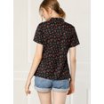 thumbnail image 4 of Unique Bargains Blouse Imprimée à Manches Courtes avec Nœud au Cou pour Femmes, 4 of 6