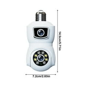 Pan Tilt Security Camera, Double-Lens Pro HD 2K Light Cameras, 360 Degrees Bulb Wireless Wi-Fi IP Camera, Home Surveillance CCTV Cameras with Motion Tracking