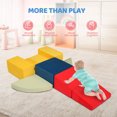 thumbnail image 5 of Ktaxon 6-Piece Climbing Toys for Toddlers, Soft Play Set PU Leather Foam Climbing Blocks with Foldable Long Slide, Baby Climbing Toys for Toddlers 1-3 Indoor, Develop, Color Coordination, Motor Skills, 5 of 8