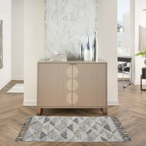 Nourison Elwood Modern Geometric Grey/Charcoal 2'2" x 4'5" Area Rug, (2' x 4')