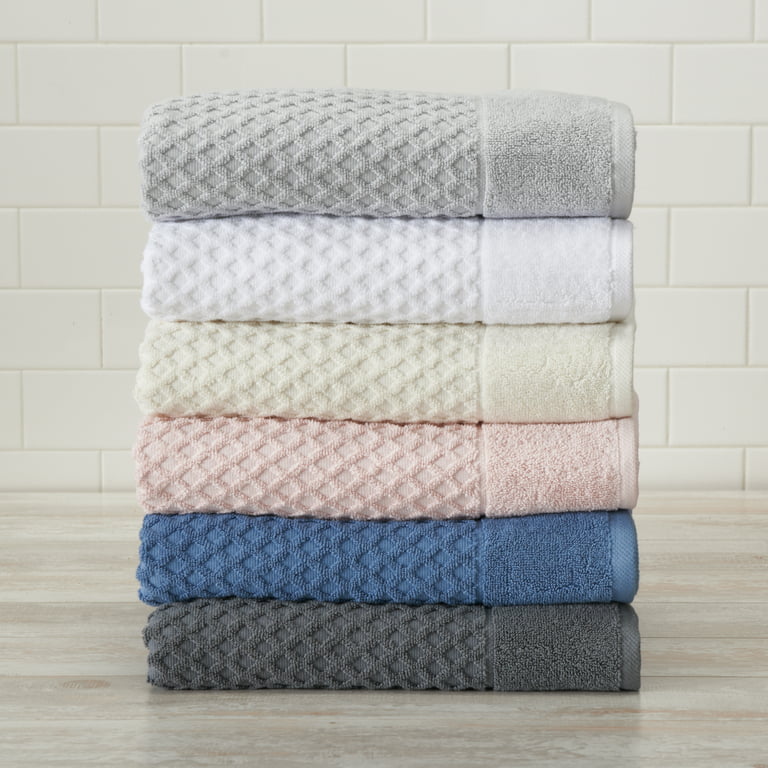 4 Pack Cotton Textured Bath Towels - Acacia Collection