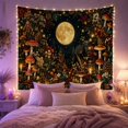 thumbnail image 2 of Moonlit Forest With Mushrooms and Lanterns, Mystical Fantasy for Nature Lovers, Enchanted Woodland Decor, Birthday Gift Tapestry Wall Hanging for Bedroom and Living Room, 2 of 7