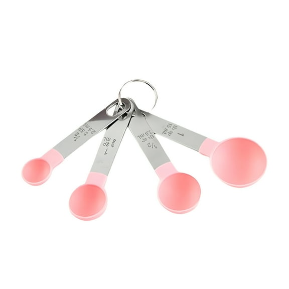 ACDANC 4 Pcs/Set Measuring Spoons Set,Tablespoon and Teaspoon for Measure Liquid and Dry Ingredients,Pink