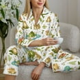thumbnail image 6 of Salouo Cute Frog Pattern Women's Pajamas Set Long Sleeve Button Down Sleepwear Soft Pj Lounge Sets for women 2 Piece Pjs Set with Long Pants-X-Large, 6 of 7