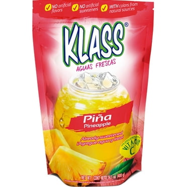 Pack of 2 Klass Aguas Frescas Pina Pineapple Flavored Drink Mix, 14.1 oz (Package May Vary)