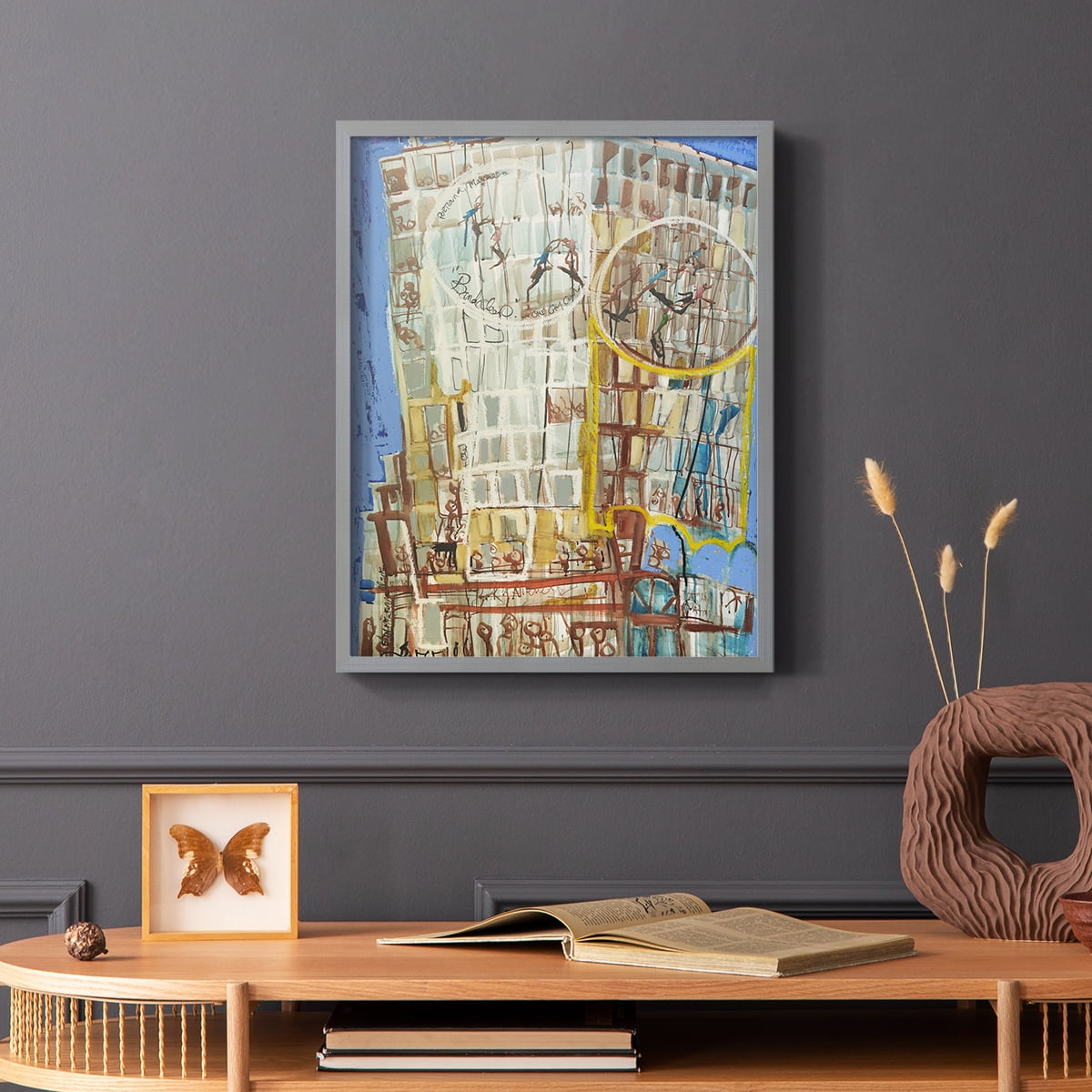 Bandaloo I Framed Print in Gray Solid Wood Framed Print No Nail Hanging