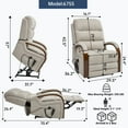 thumbnail image 2 of Power Blue Chenille Lift Recliner Chair Dual Motor Infinite Position Up to 350 LBS with Solid Wood Armrests, Heat Massage and Heavy Duty Motion Mechanism, 2 of 18