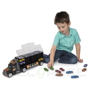 Big-Daddy Tractor Trailer Car Collection Case Carrier Transport Toy Truck For Kids Includes 12 Cars + Accessories