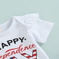 thumbnail image 4 of Newborn Girl Independence Day Skirts Outfits  Short Sleeve Letter Printed Romper+ Star Pattern Suspenders Skirts Set, 4 of 6