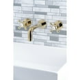 thumbnail image 4 of Kingston Brass KS8122BX Metropolitan 2-Handle 8 in. Wall Mount Bathroom Faucet, Polished Brass, 4 of 5