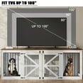 thumbnail image 2 of Nordee 94.5” Double Dog Crate Furniture for 2 Large Dogs, Heavy Duty Double Dog Cage Extra Large Breed, Wooden Dog Cage Extra Large Breed with Divider & Solid Metal Tube,White, 2 of 6