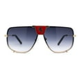 thumbnail image 3 of Lunettes de Soleil de Sport de Luxe Sans Monture Mobster Or Rouge Fumée, 3 of 4