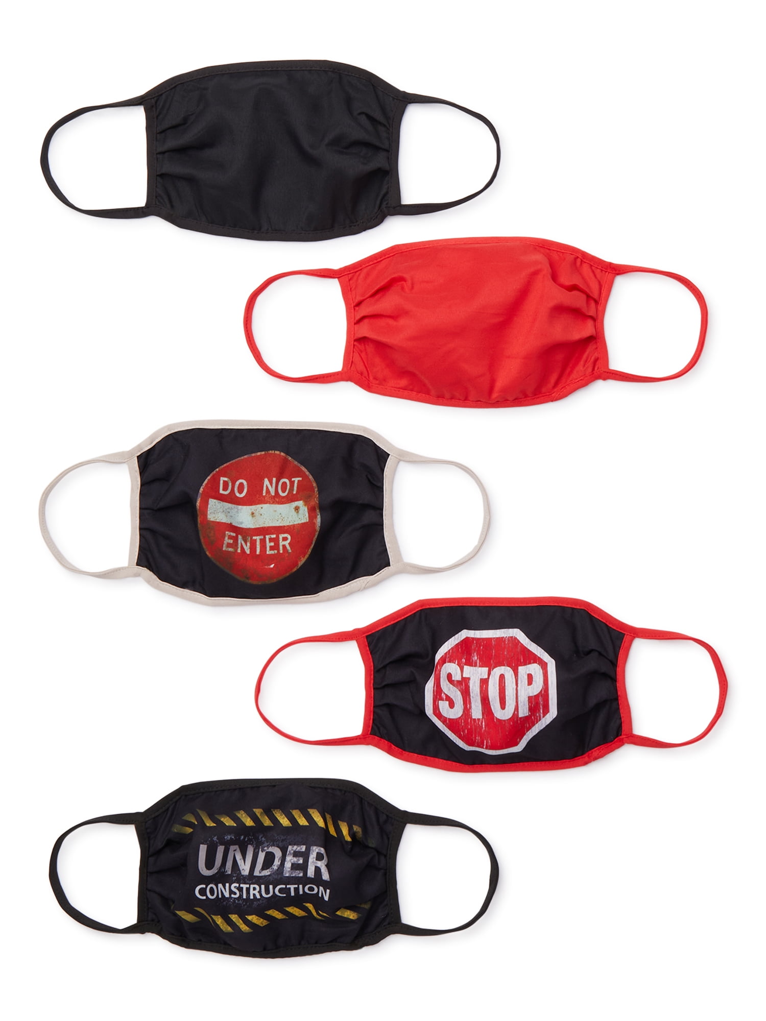 Fashion Road Sign Face Mask, 5-Pack