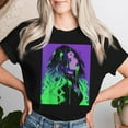 thumbnail image 2 of Cybergoth Cybercore Grunge Punk Goth Girl T-Shirt, Alt Aesthetic Anime Manga Inspired Graphic Tee for Women, Edgy Streetwear Alternative Fashion Top, Techno Goth Futuristic Style Shirt, 2 of 3