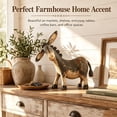 thumbnail image 4 of Rustic Donkey Figurine for Farmhouse Decor Distressed Brown Statue Vintage Western Style, Tabletop Ornament, Shelf & Office Display, Country Decor, Distressed Finish(2pcs), 4 of 7
