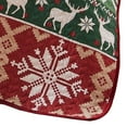 thumbnail image 4 of Live 50 x 60 Quilted Throw Blanket, Dutch Velvet, Winter Print, Green, Red, 4 of 6