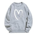 thumbnail image 2 of Gray Womens Sweatshirt Fashion Women's Warm Sweatshirt Casual Long Sleeve O Neck Soft Love Heart Printed Shirt Ladies Winter Sweatshirts Tops Fall Clothes for Women, 2 of 5