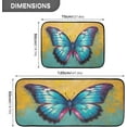 thumbnail image 3 of GZHJMY Kitchen Rugs 2 Piece Waterproof Non Slip Kitchen Mat Colorful Butterfly Kitchen Rug Set for Sink Office Kitchen Cafe, 19.7"x47.2"+19.7"x27.6" Carpet Runner, 3 of 7