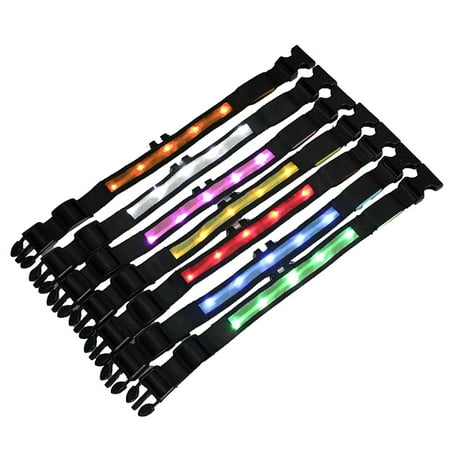 Metal Buckle Adjustable Dog Collar - Four Flashing Modes LED Pet Dog Collar Size XL Nylon Safety Flashing Glow Light Proved Outdoor Visibility & Night Safety, Adjustable Buckle Hand Grip Webbing
