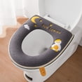 thumbnail image 5 of Manunclaims Toilet Seat Lid Cover Ultra Soft Keep Warm Cartoon Duck Moon Embroidery All Inclusive Zipper Plush Toilet Ring Mat with Handle for Home, 5 of 8