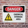 thumbnail image 4 of (2 Pack) Chemical Storage Area OSHA Danger Sign 18 Inch X 12 Inch Indoor / Outdoor Rust-Free Aluminum Metal Signs for Workplace, Workshop, and Construction Site, Made in the USA, 4 of 8