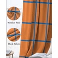 thumbnail image 3 of Orange Buffalo Check Blackout Curtains for Bedroom Living Room Darkening Curtains 54 Inch Long Modern Blue Stripe Geometric Short Curtain for Small Window Treatment Insulated Grommet Drapes 42"x54"x2, 3 of 9