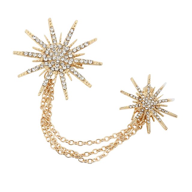 Collar Broche Cadena Metal Mujeres Regalo de Navidad Elegante Accesorio de moda Oro Jinwen Broche de cadena de la borla