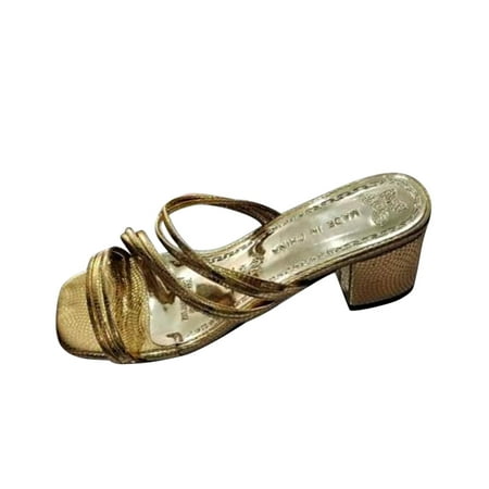 

Women Sandals Clearance 2023! KBODIU Women s Heeled Sandals Backless Mules Slip On Block Heels New Fashion Outwear Sandals With Thick Heels And Square Head Slippers Non-Slip