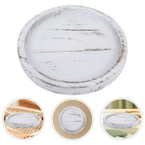Luxshiny Trays for Serving Food White Round Decorative Tray for Homeowners 1 Pcs
