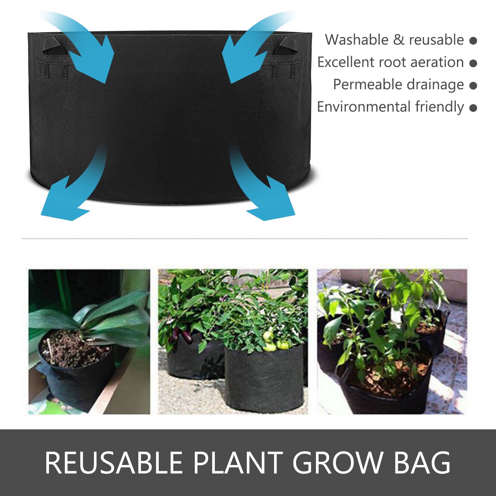 1.6 Gallon Tall Plant Grow Bag (6 liter)