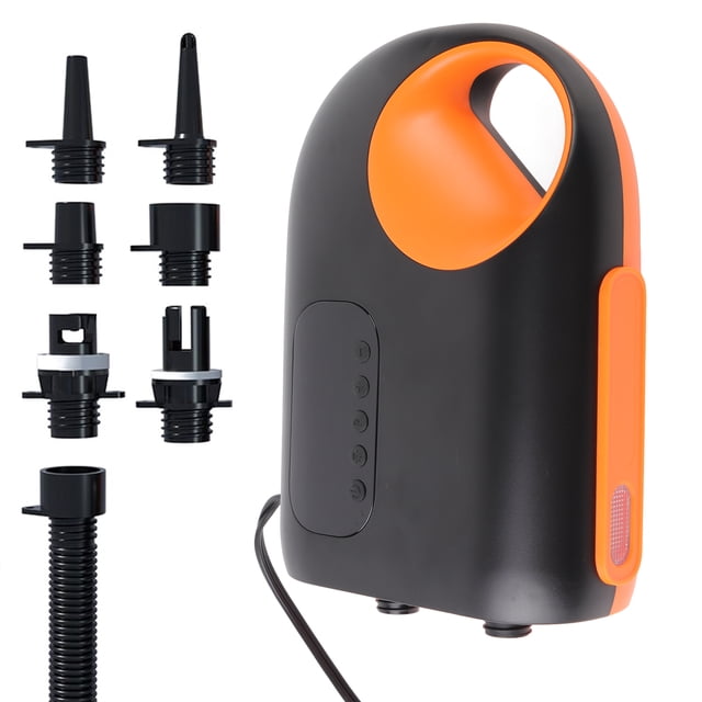 Bomba Portátil de la Placa de Paleta 20 Psi Alta Alta Presión Bomba de Compresor de Aire Eléctrico 18000 Mapa Infación Y Deflación Con Luz Led 6 Boquillas para la Piscina de