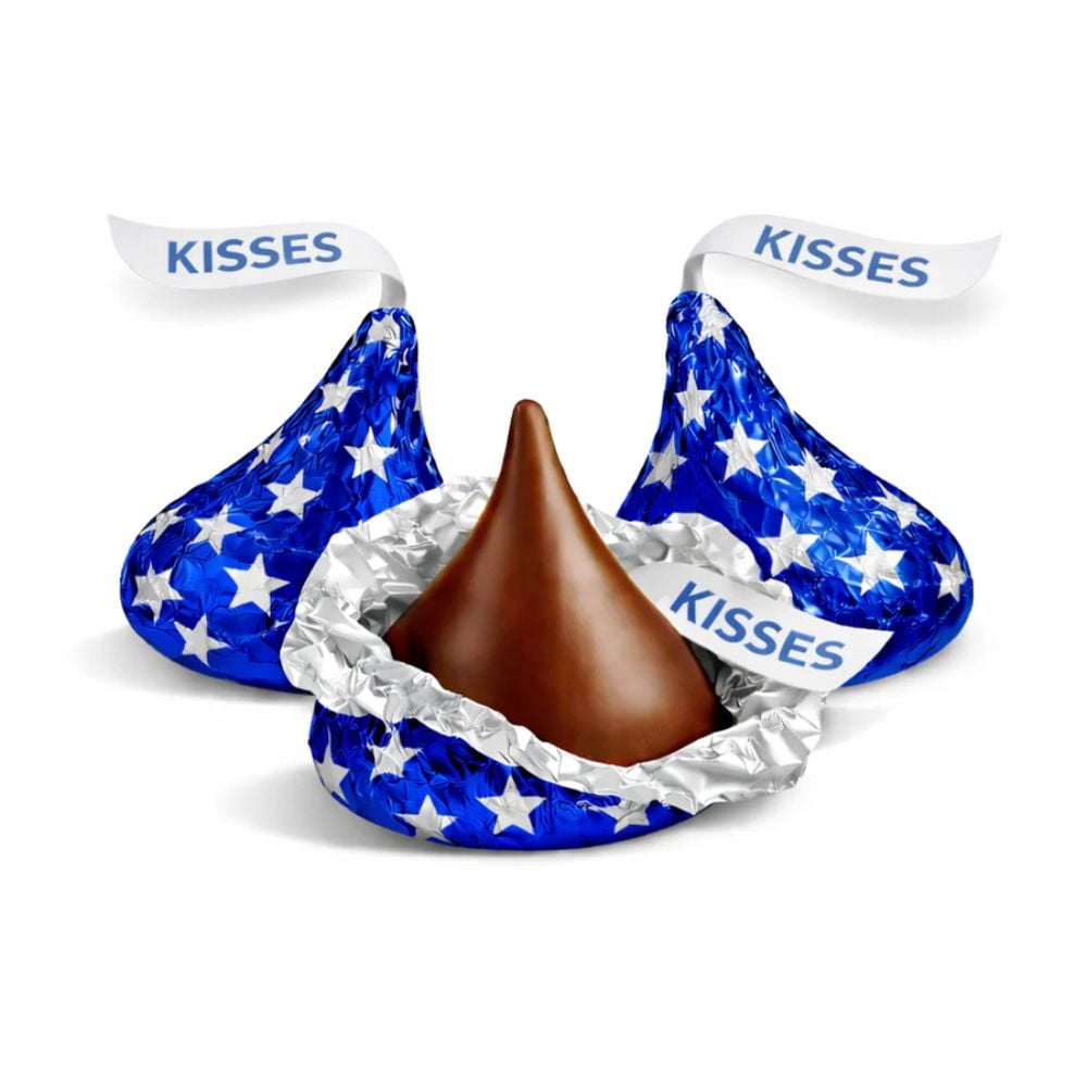 Hershey's Kisses Milk Chocolate - Blue Foils with Stars, 5 lb