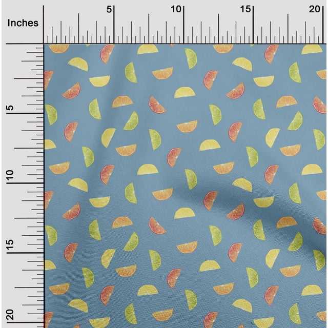 oneOone Cotton Poplin Fabric Lemon Slice Vegetable Printed Craft Fabric BTY 56 Inch Wide