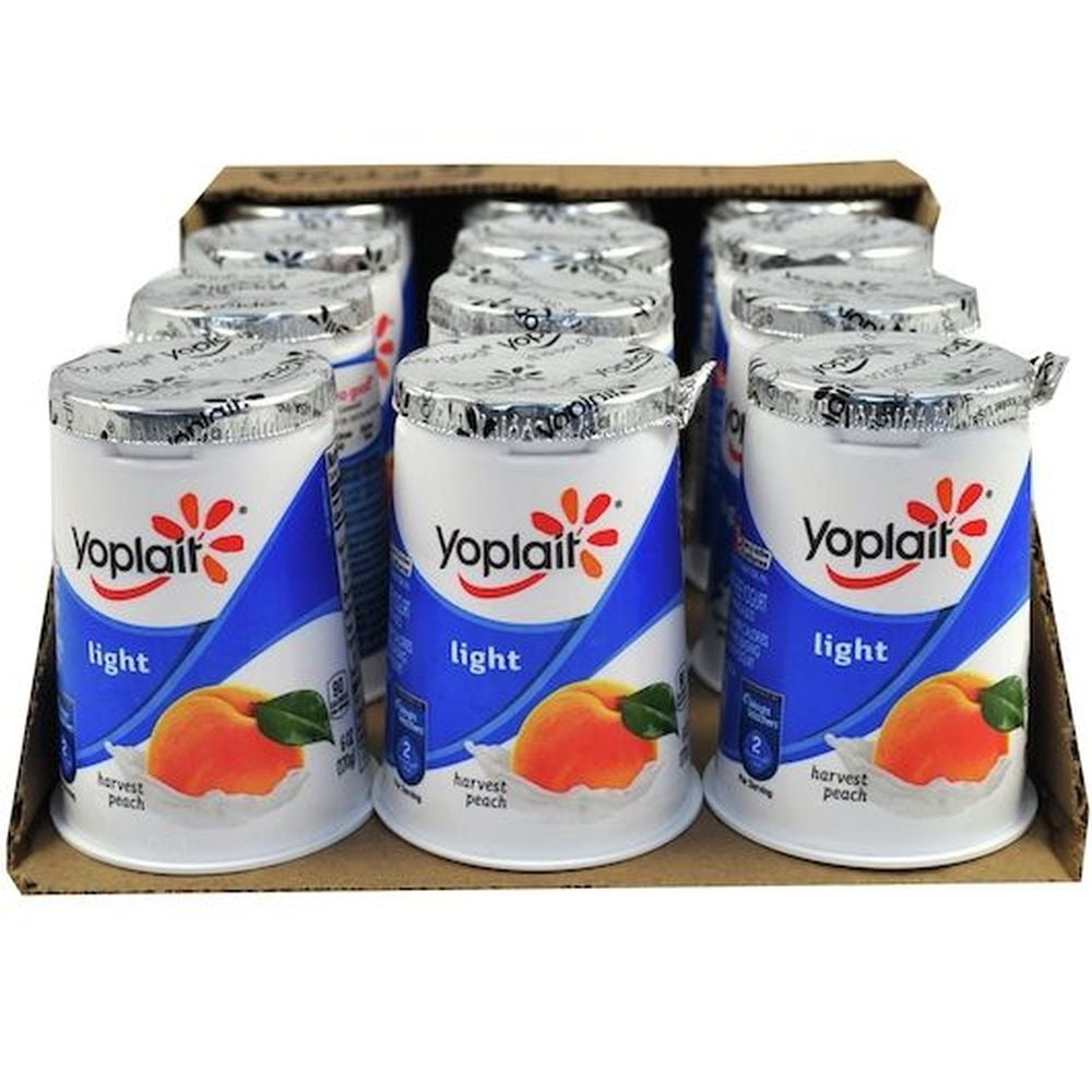 Yoplait Light Harvest Peach Yogurt, 6 Ounce -- 12 per Case.