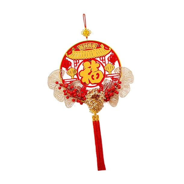 Decoración creativa de año nuevo chino, suministros para fiestas Adorno colgante tradicional Adorno con borla para sala de estar Puerta Pared Estilo C Sunnimix colgante colgante