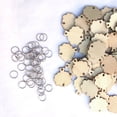 thumbnail image 4 of 100pcs Tree Wood Piece Wire Ring Set Photo Prop DIY Creative Decor Wood Piece Hanging Drop for Birthday Festival Party (50pcs Tree Wood Piece and 50pcs Wire Rings), 4 of 8