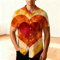 thumbnail image 1 of TaTaai Valentine's Day Print Short Sleeve Shirt, Men's Casual Lapel Button Down, Romantic Beach Wear Gift, 1 of 7