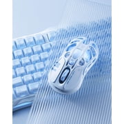GravaStar Mercury M1 Pro Lightweight Gaming Mouse – Magnesium Alloy, PAW3395 26,000 DPI Sensor, 4K Polling Rate, Tri-Mode (Wired/2.4GHz/Bluetooth), 200-Hour Battery, 5 Programmable Buttons – Ice Blue