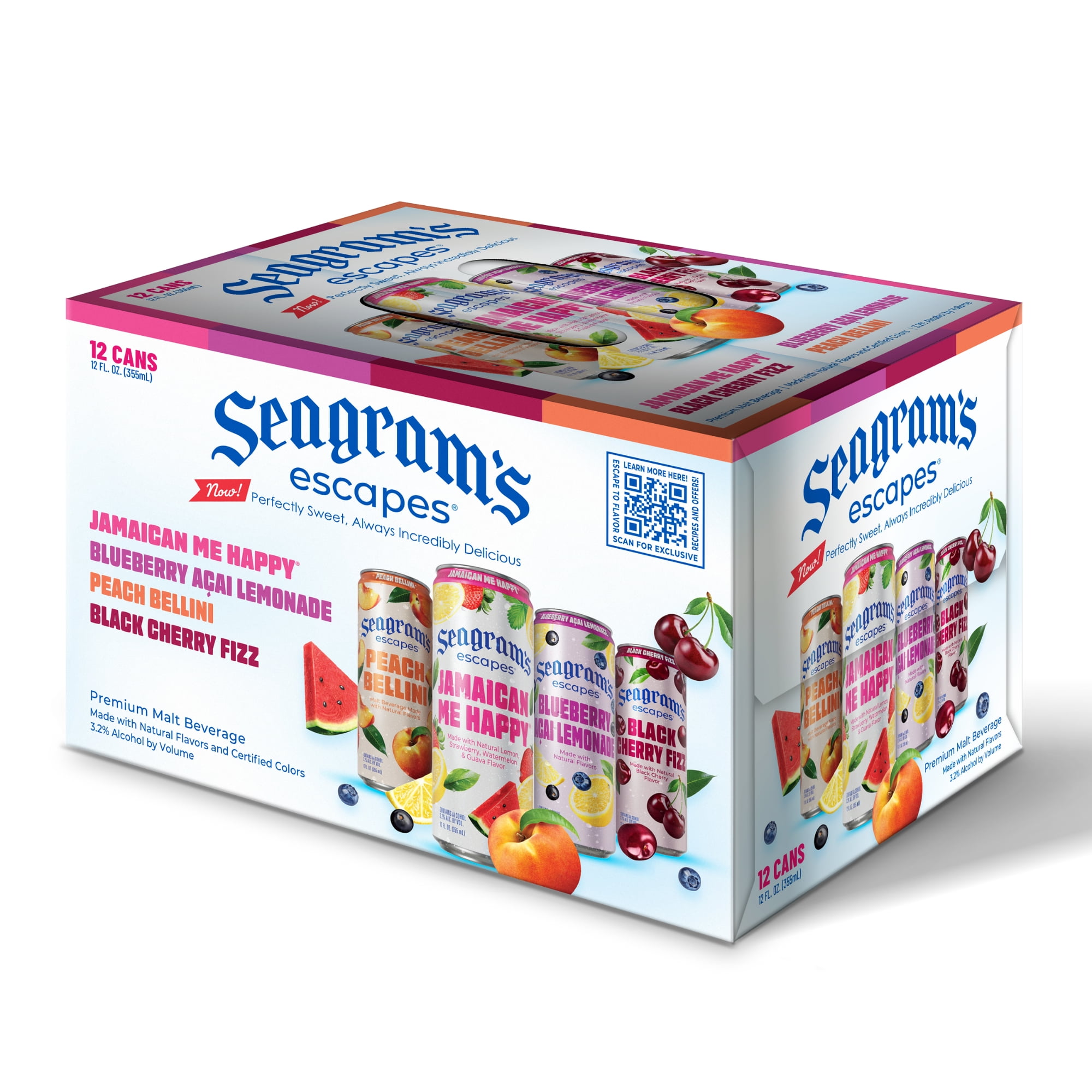 Seagram's Escapes Cocktail Variety Pack, 12 Fl Oz, 12 Count