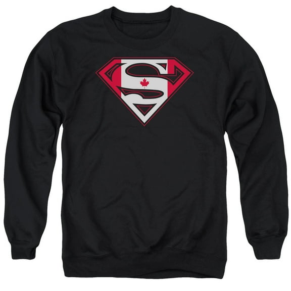 Superman Canadian Shield Adult Crewneck Sweatshirt Black