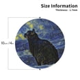 thumbnail image 3 of Kll Round Shape Drink Coasters Set Of 4,Pu Leather Absorbent Coasters Set Decorative Coffee Cup Coasters Housewarming Gift For Home Decor-Shambhala Cat In Van Gogh Impressionist, 3 of 9