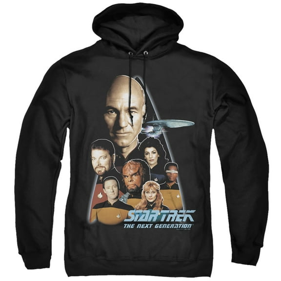 Star Trek The Next Generation Adult Pullover Hoodie Sweatshirt Black